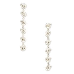 Kendra Scott Presleigh Linear Earring in Bright Silver • knot dangle